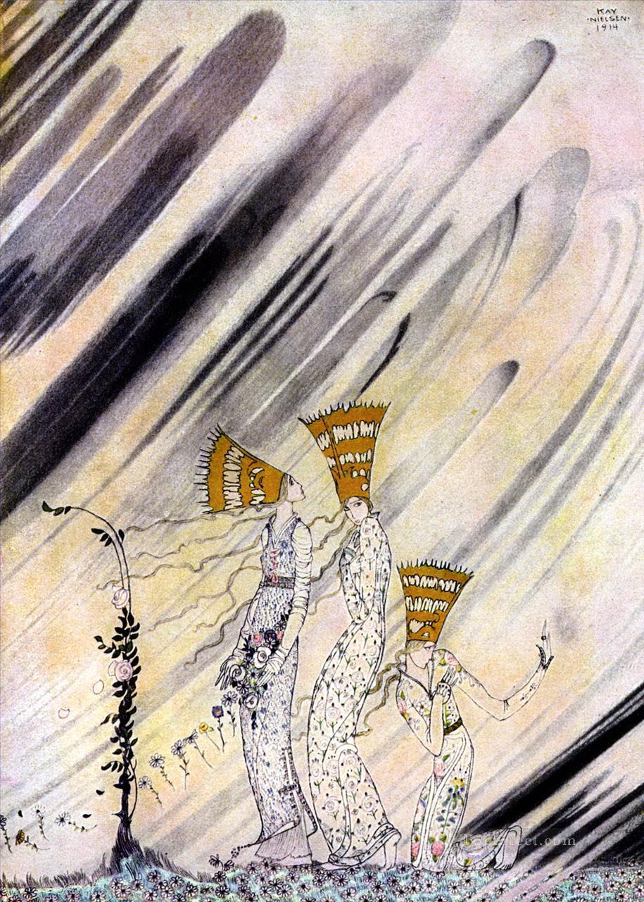kay nielsen norwegian tales the three princesses of the blue mountain Fantasy Oil Paintings